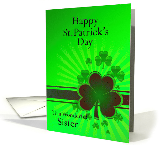 Sister St Patrick's Day Shamrocks card (357029)