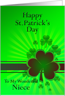 Niece St Patrick’s Day Shamrocks card