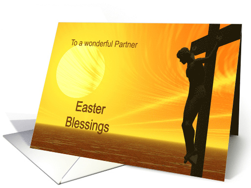 Partner, Golden Cross, Easter Blessings card (357684)