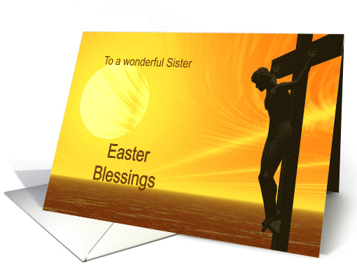 sister, Golden Cross, Easter Blessings card (358660)