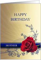 Mother Birthday with a Red Rose card