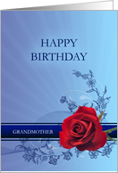 Grandmother Birthday with a Red Rose card