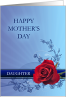 Daughter, Red Rose Mother’s Day, card