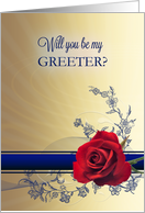 Greeter Request with a Red Rose card