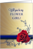Flower Girl Request with a Red Rose card