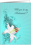 White Lily Wedding Party, Bridesmaid card