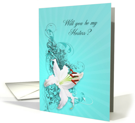 White Lily Wedding Party Hostess card (390576)