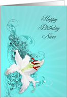 White Lily Birthday, Niece card