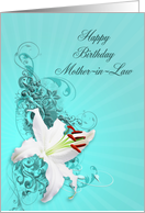 White Lily Birthday, Mother-in-law card