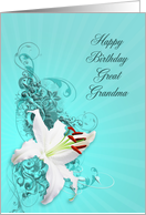 White Lily Birthday, Great Grandma card