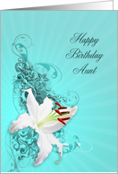 White Lily Birthday, aunt card