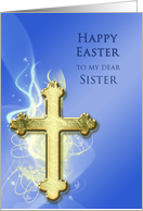 Sister, Golden Cross Easter card