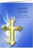 Granddaughter, Golden Cross Easter card
