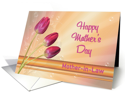 Mother-in-Law Mother's Day with Tulips and Bubbles card (394025)