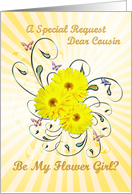 Cousin Flower Girl Invitation Daisies card