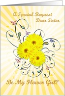 Sister Flower Girl Invitation Daisies card