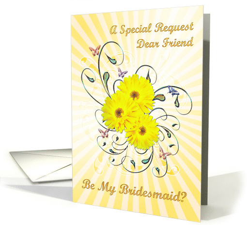 Friend Bridesmaid Invitation Daisies card (395581)
