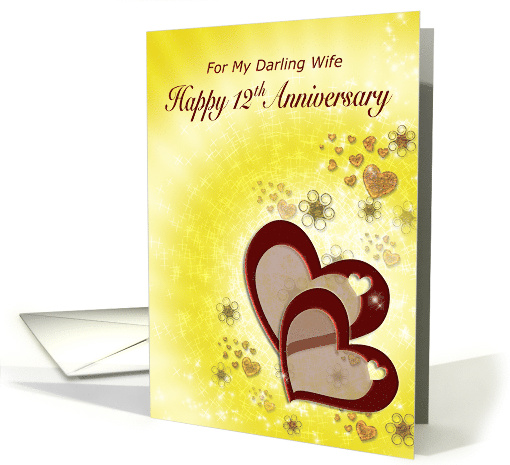 12th Wedding Anniversary for Wife card (400431)