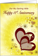 12th Wedding Anniversary for Wife card