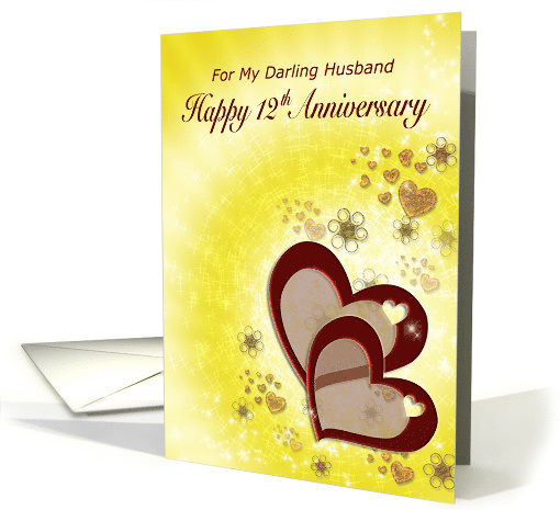 12th Wedding Anniversary for Husband card (401115)