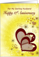 12th Wedding Anniversary for Husband card