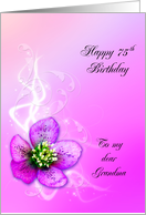75th Birthday,Grandma,Purple Helebore Flower card