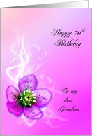 70th Birthday,Grandma,Purple Helebore Flower card