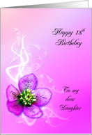 18th Birthday,Daughter,Purple Helebore Flower card