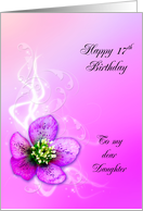 17th Birthday,Daughter,Purple Helebore Flower card
