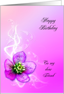 Birthday,Friend, Purple Helebore Flower card