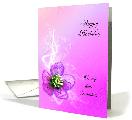 Birthday,Daughter, Purple Helebore Flower card (406447)