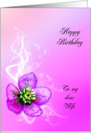 Birthday,Wife, Purple Helebore Flower card