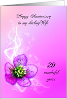 29th Wedding Anniversary for Wife, Purple Hellebore Flower card