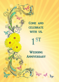 1st Wedding Anniversary Party, Daisies and Butterflies