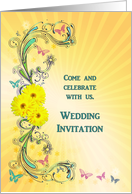 Invitation to a Wedding with Yellow Daisies card