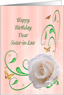 Ssister-in-Law Birthday with a White Rose card