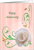 White Rose Happy Anniversary card