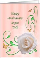 To You Both Anniversary, White Rose card