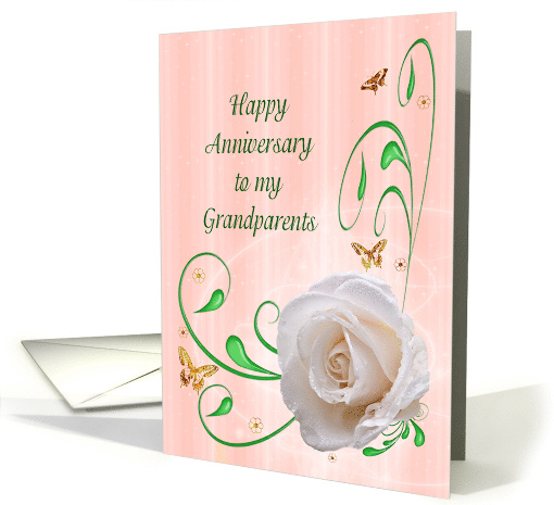 Grandparents Anniversary, White Rose card (452117)