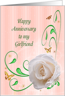 Girlfriend Anniversary, White Rose card