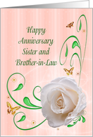Sister and Brother-in-Law Anniversary, White Rose card