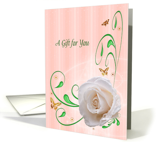 Gift For You, White rose card (455188)