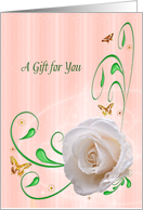 Gift For You, White rose card