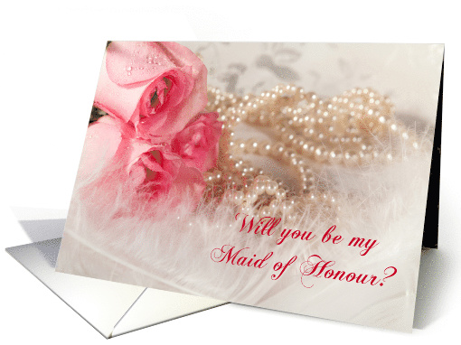 Be My Maid of Honour? Roses and Pearls. card (457277)