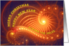 Merry Christmas, across the miles, modern card