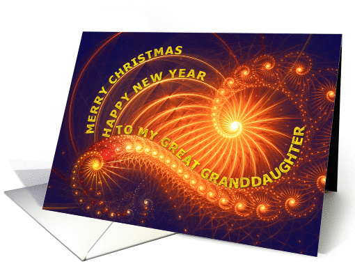 Merry Christmas to great Granddaughter, modern design card (514118)