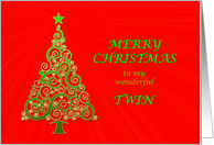 For twin, an Abstract Christmas Tree card