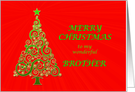 Brother, an Abstract Christmas Tree card