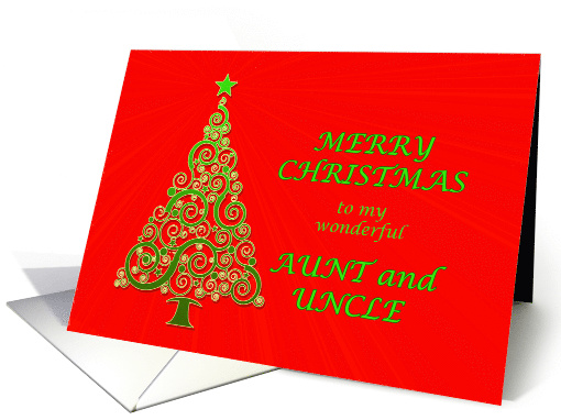 For Aunt and Uncle, an Abstract Christmas Tree card (514371)