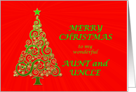 For Aunt and Uncle, an Abstract Christmas Tree card